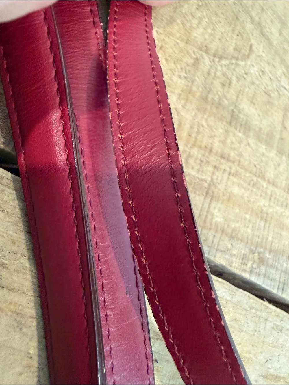 Burberry London Vintage Black Crossbody Bag with Red Accent Strap